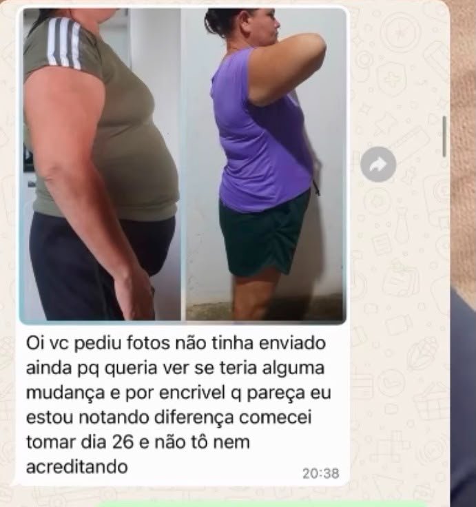 Cliente enviando fotos de perfil antes e depois e relatando diferença